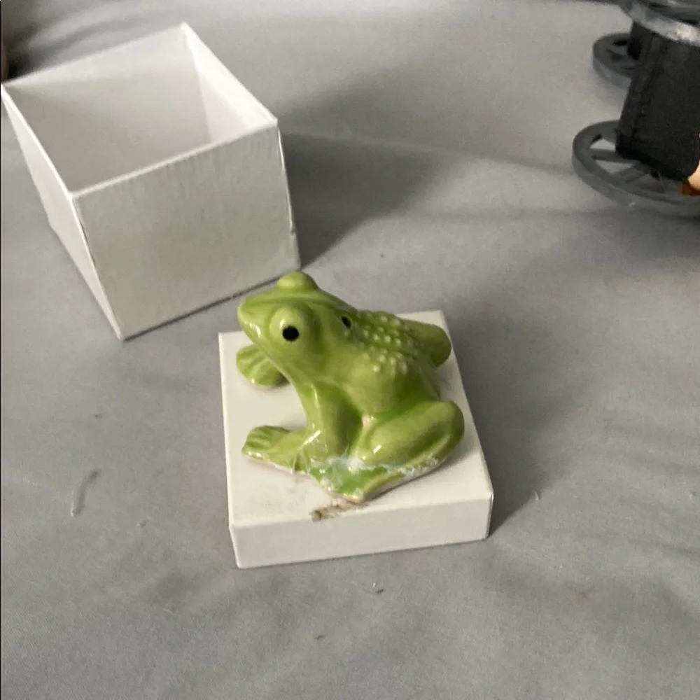 Source Unknown Green Frog Habitat Accessory or Decor. Size 2” x 2”